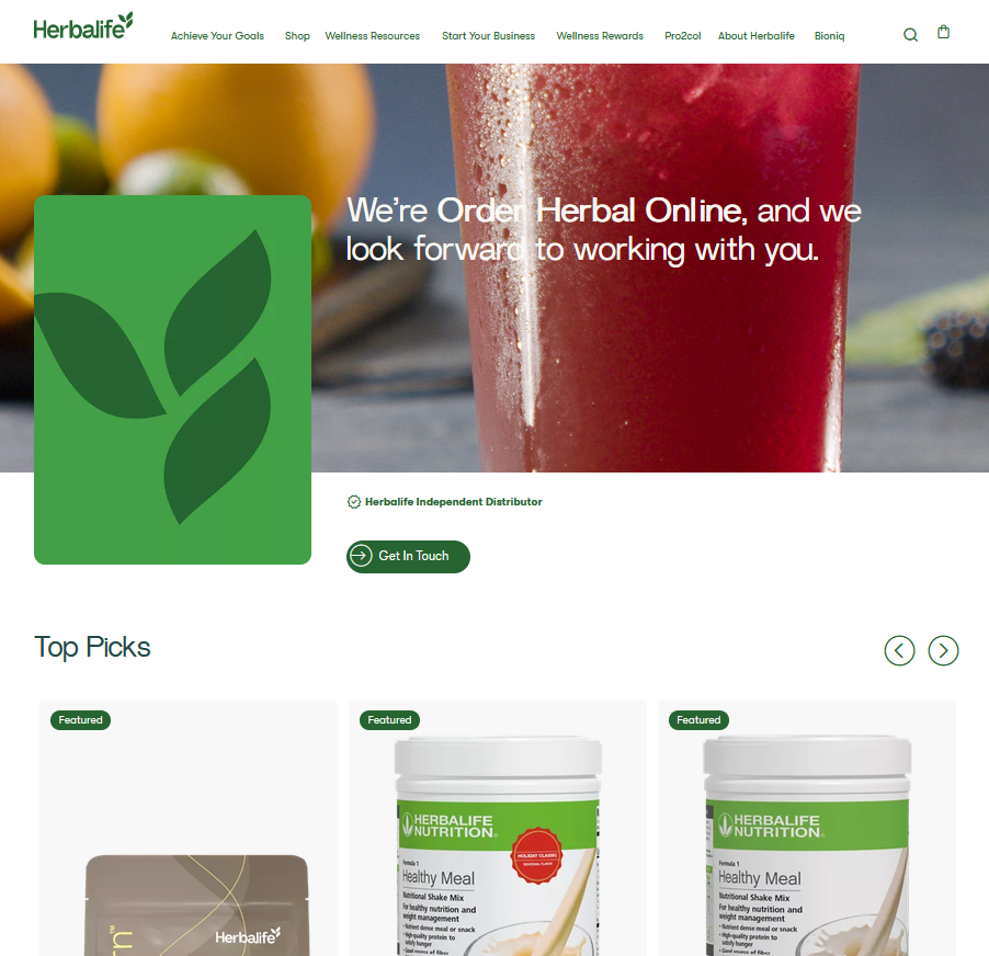 Herbalife Online Store Shopping Banner